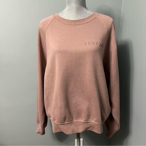 ZOO YORK rose coloured long sleeve pullover sweatshirt womens size small